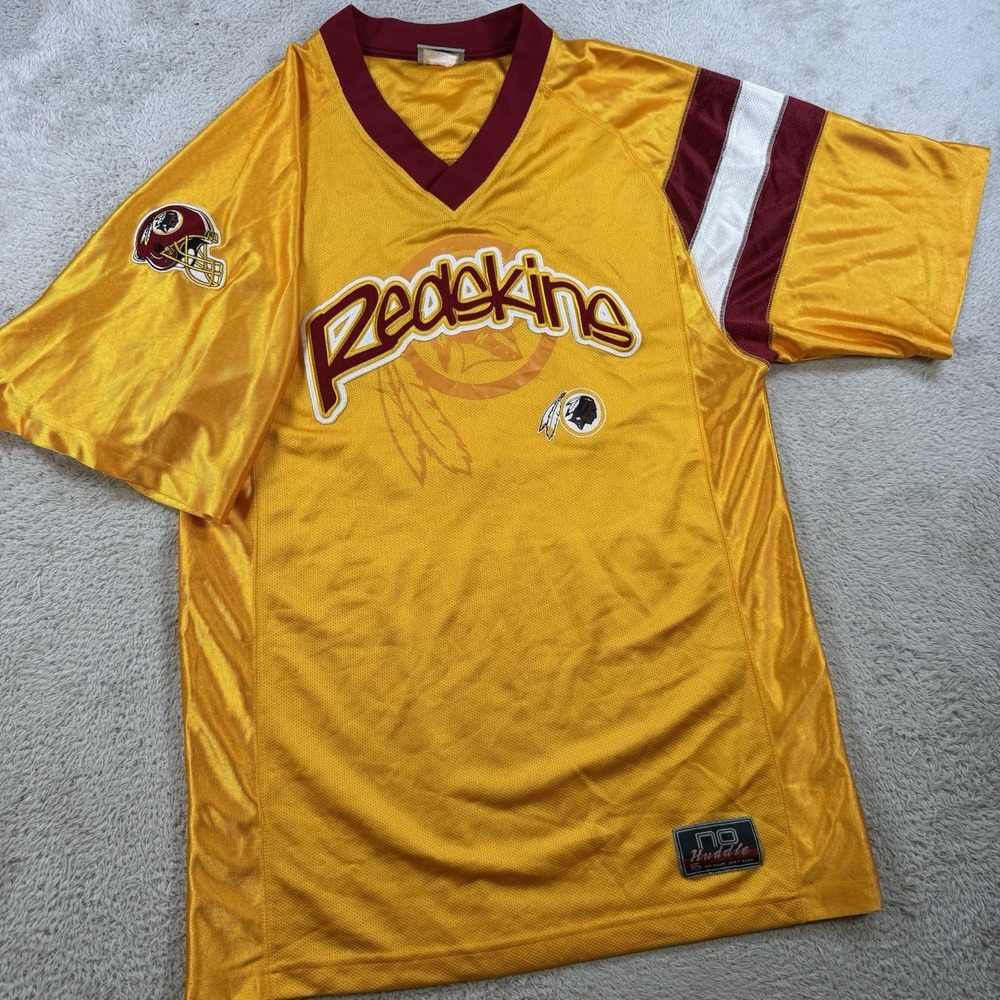 Vintage Washington Redskins Jersey Mens Medium Yellow NFL Mesh #32 Shirt
